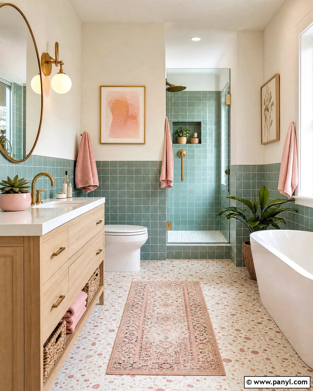 Seafoam Green Bathroom With Pink Accents - 20 seafoam green bathroom ideas