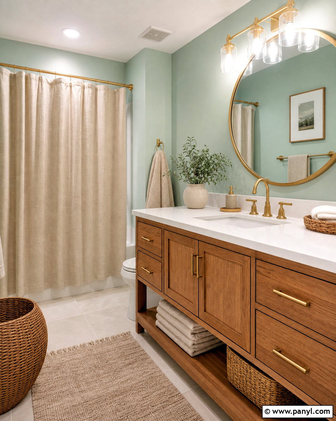 Seafoam Green Bathroom With Wood Vanity - 20 seafoam green bathroom ideas