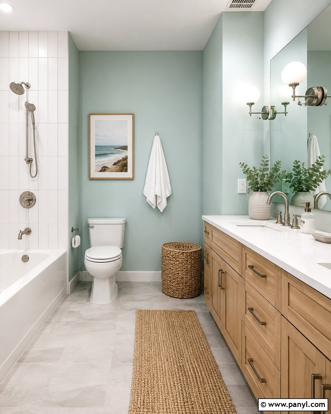Seafoam Green Bathroom - 20 Soft Green Wall Color Ideas