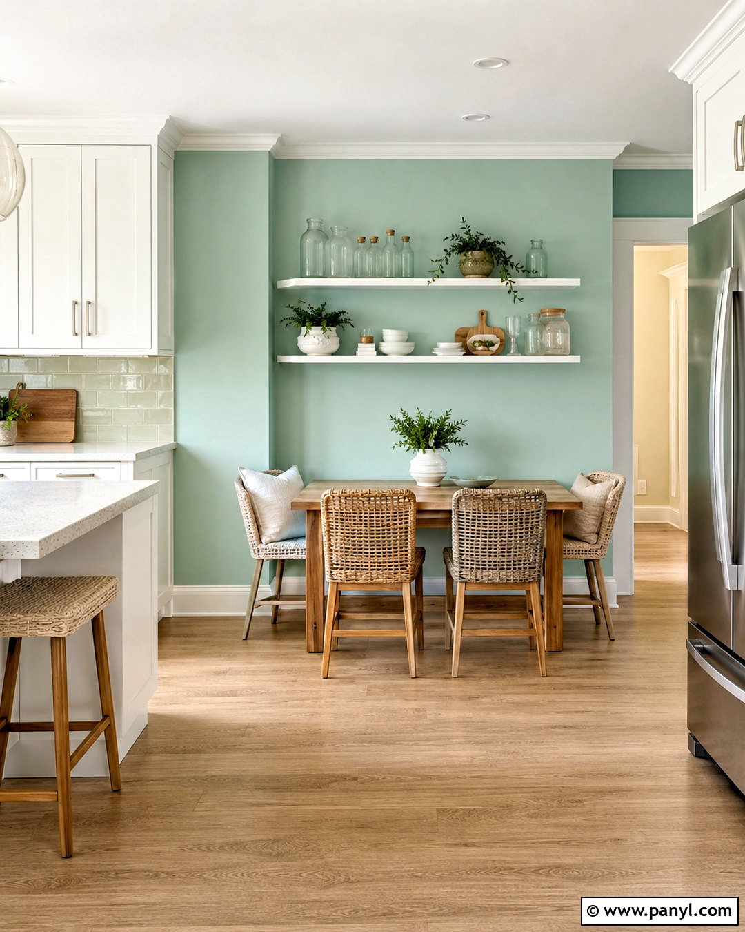 Seafoam Green Kitchen Accent Wall - 20 cool tone accent wall ideas