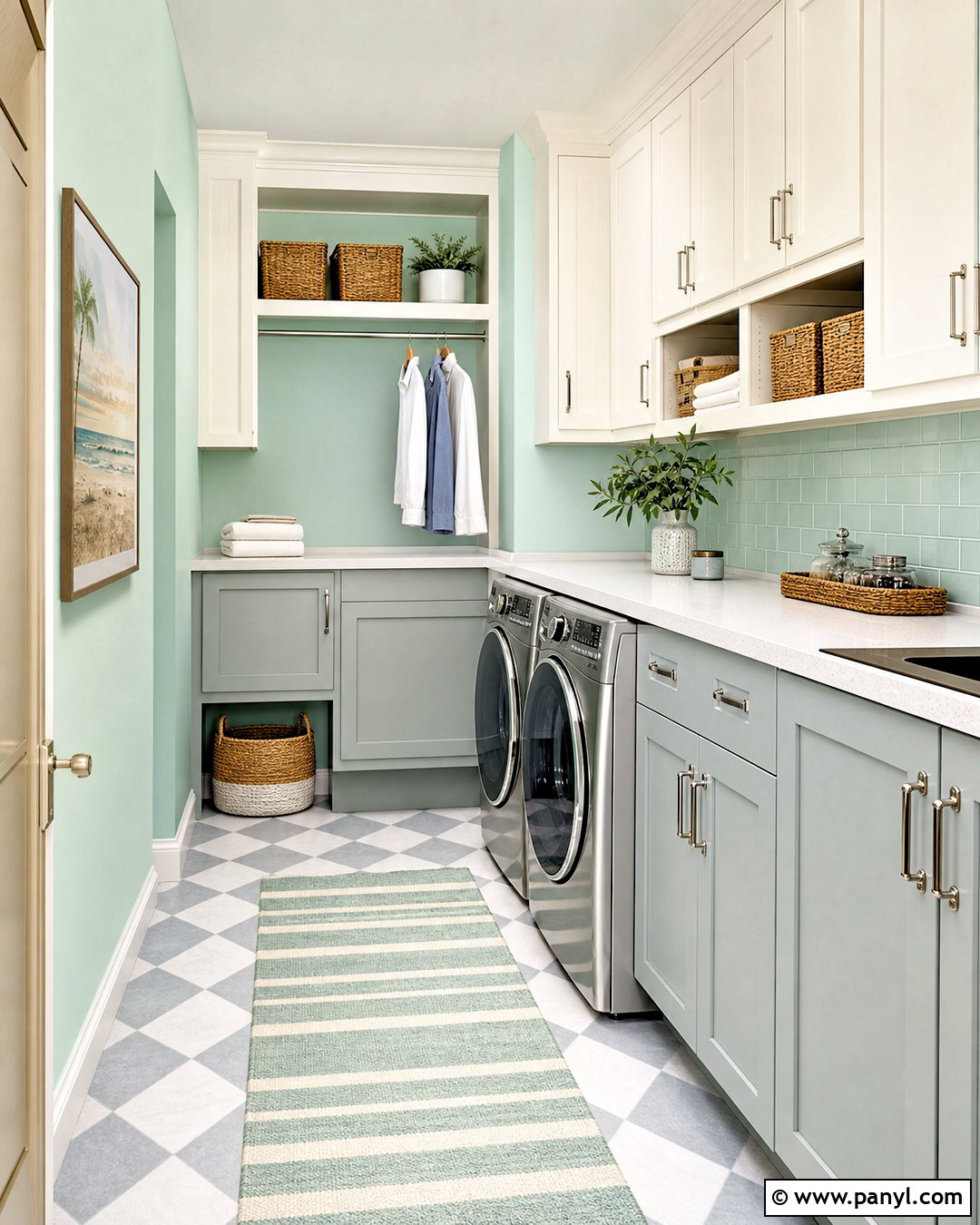 Seafoam Green Laundry Room - 20 green painted rooms