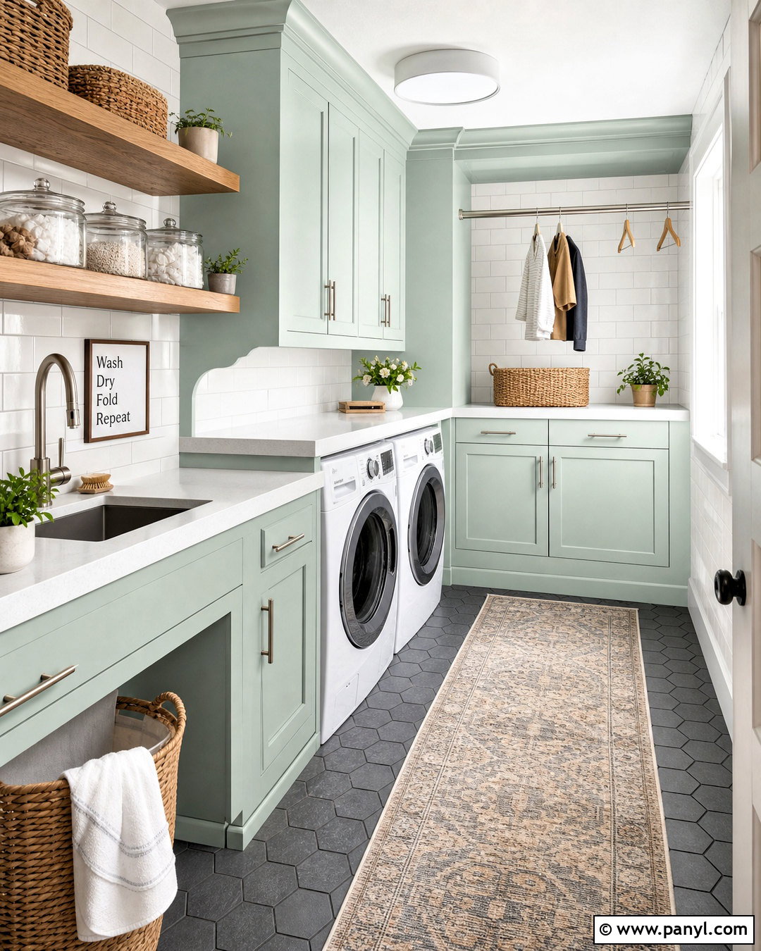 Seafoam Green Laundry Room - 20 green interior design ideas