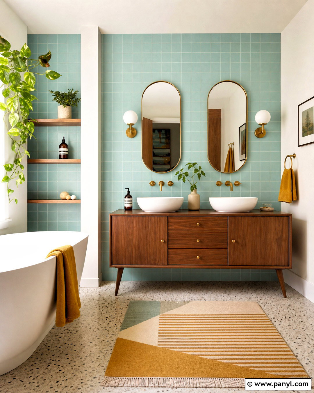 Seafoam Green Midcentury Bathroom - 20 seafoam green bathroom ideas