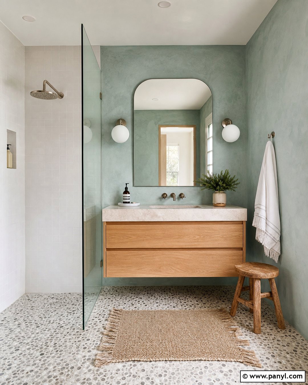 Seafoam Limewash Bathroom - 50 Limewash Walls