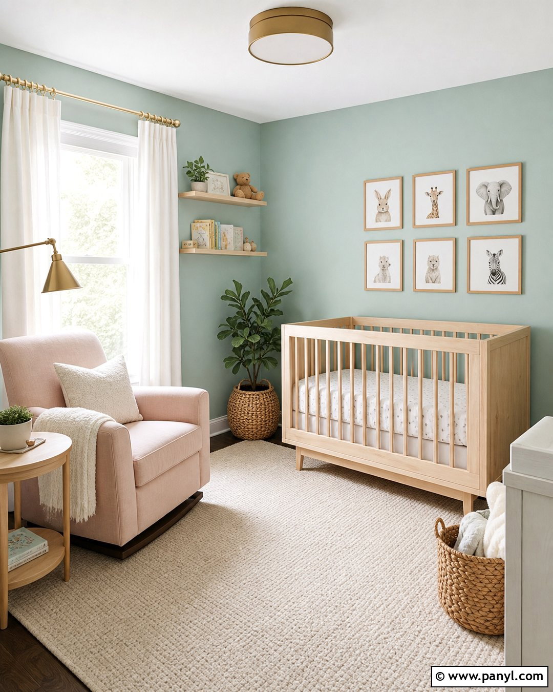 Seafoam Nursery With Soft Pink Decor - 20 Seafoam Wall Paint Ideas