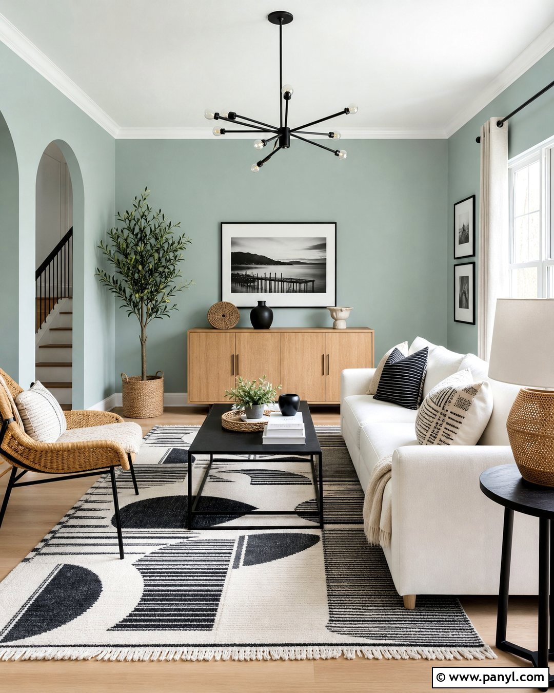 Seafoam Walls With Black And White Decor - 20 Seafoam Wall Paint Ideas