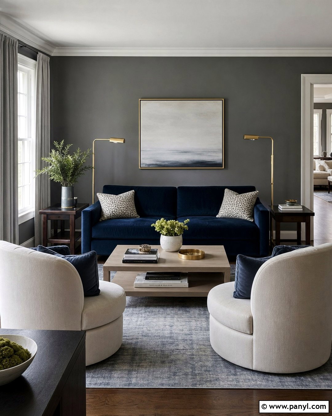 Seal Gray And Navy Living Room - 25 Seal Gray Paint Wall Colors