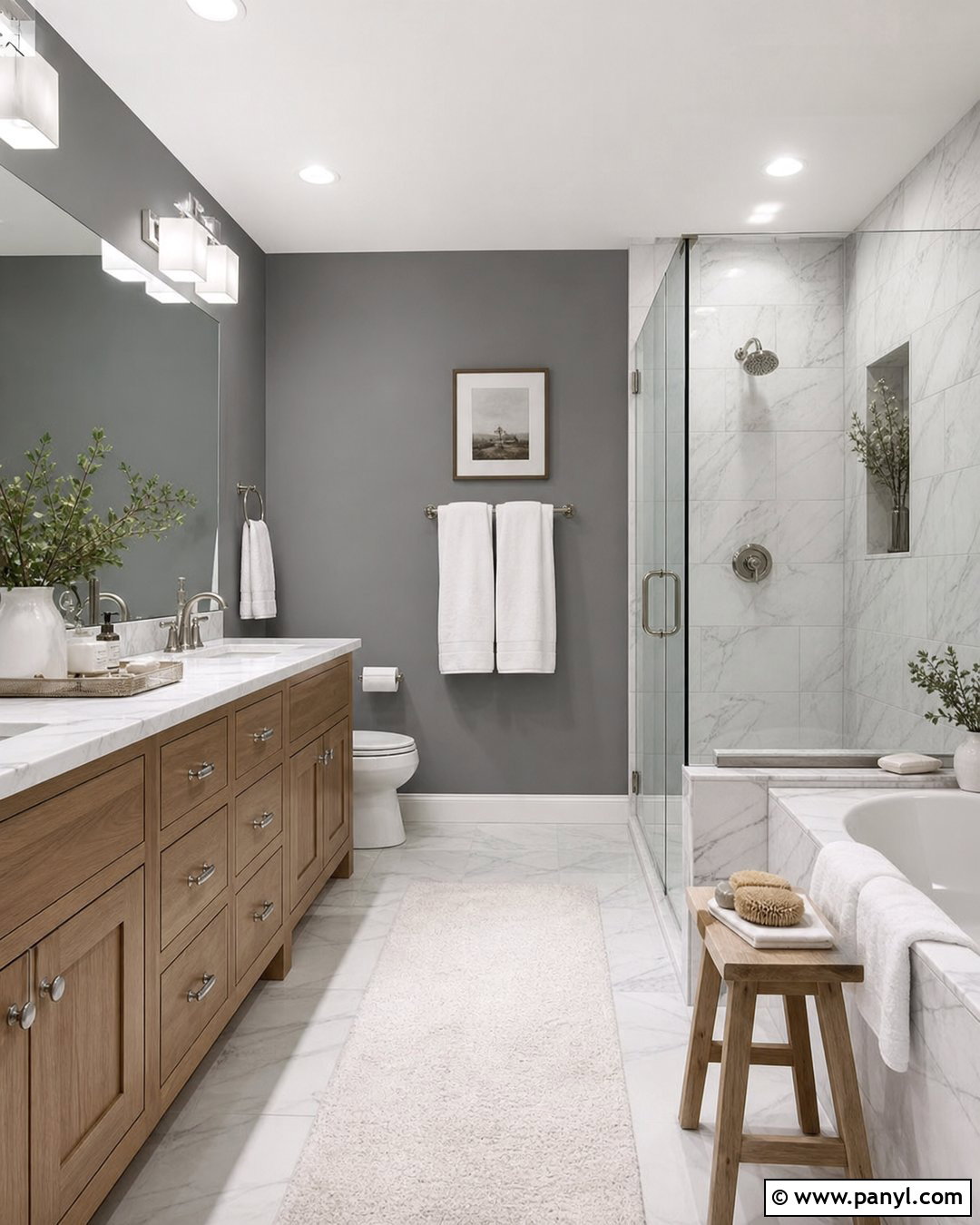 Seal Gray Bathroom With White Marble - 25 Seal Gray Paint Wall Colors