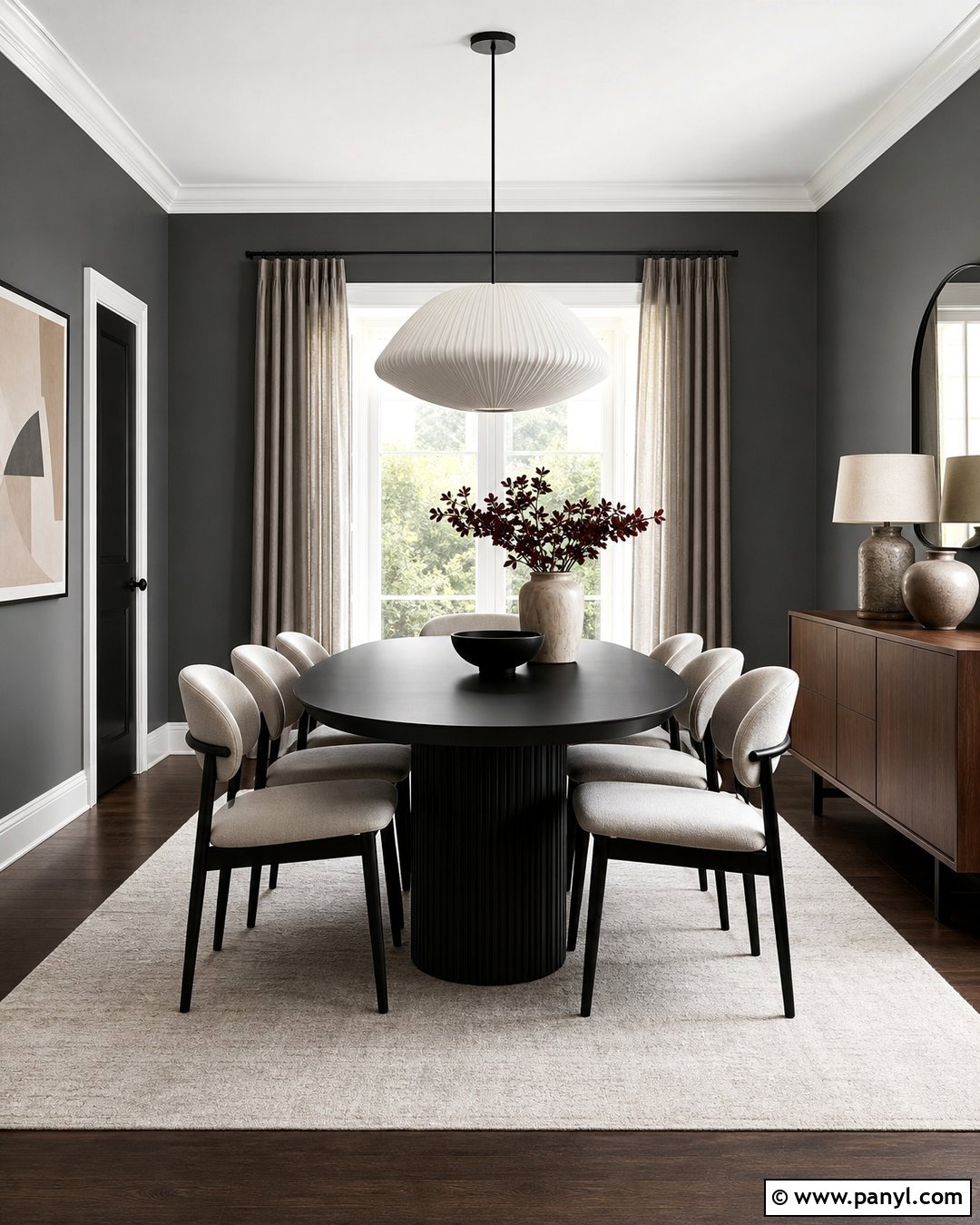 Seal Gray Dining Room With Black Furniture - 25 Seal Gray Paint Wall Colors