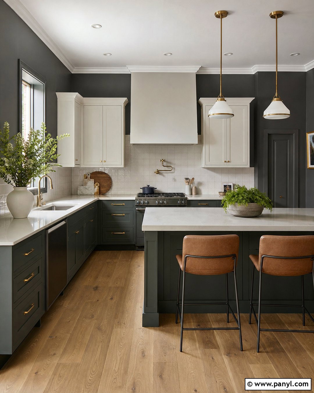 Seal Gray Kitchen With Dark Green Cabinets - 25 Seal Gray Paint Wall Colors