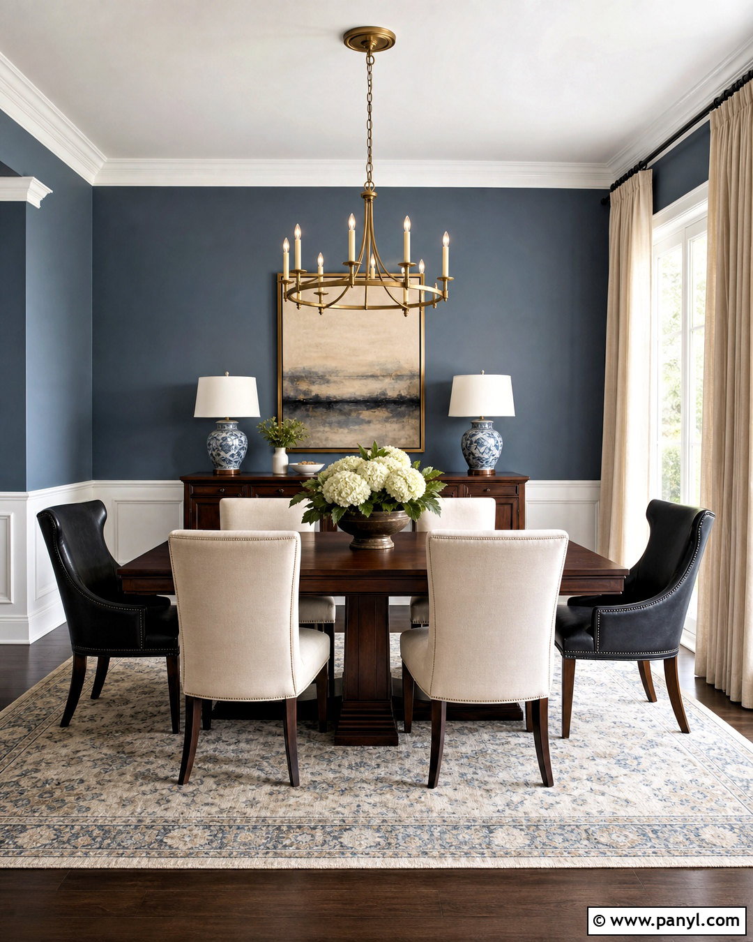 Serenely Dining Room With Dark Wood - 20 serenely sherwin williams ideas
