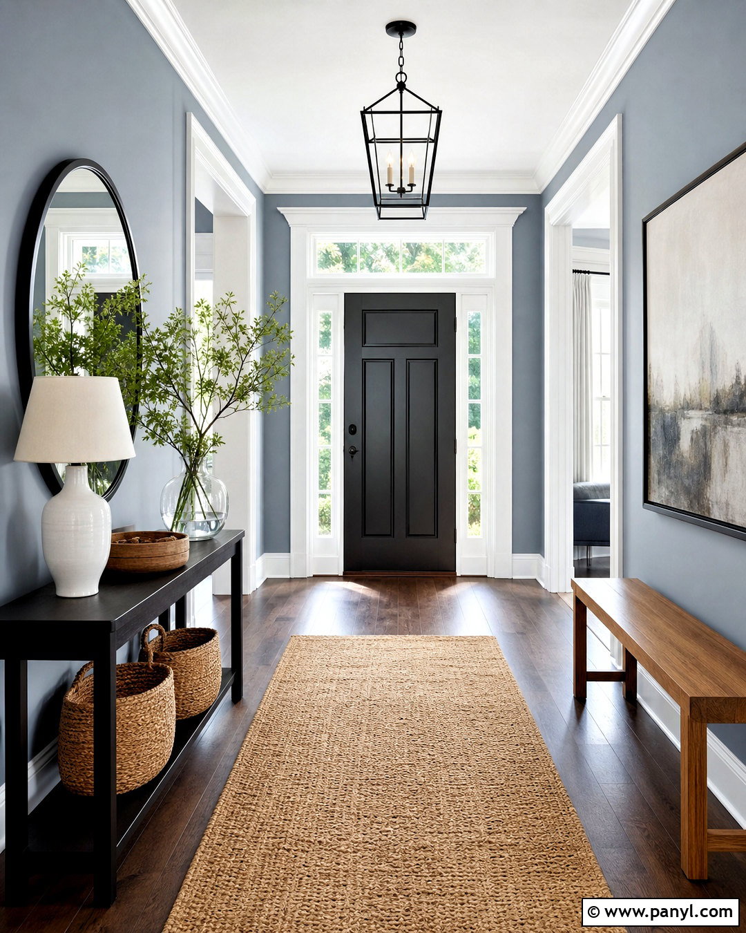 Serenely Entryway With Black Accents - 20 serenely sherwin williams ideas