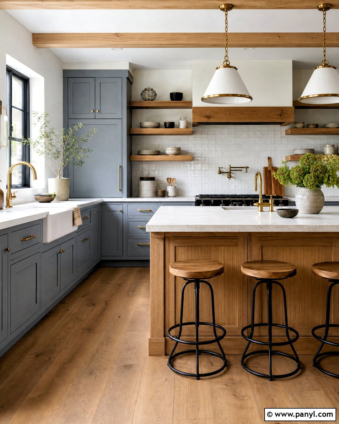Serenely Farmhouse Kitchen With Oak Island - 20 serenely sherwin williams ideas