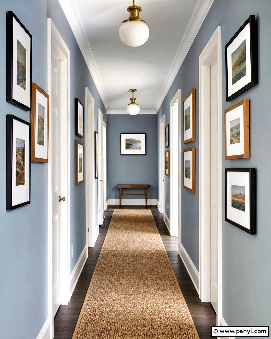Serenely Hallway With Picture Frames - 20 serenely sherwin williams ideas