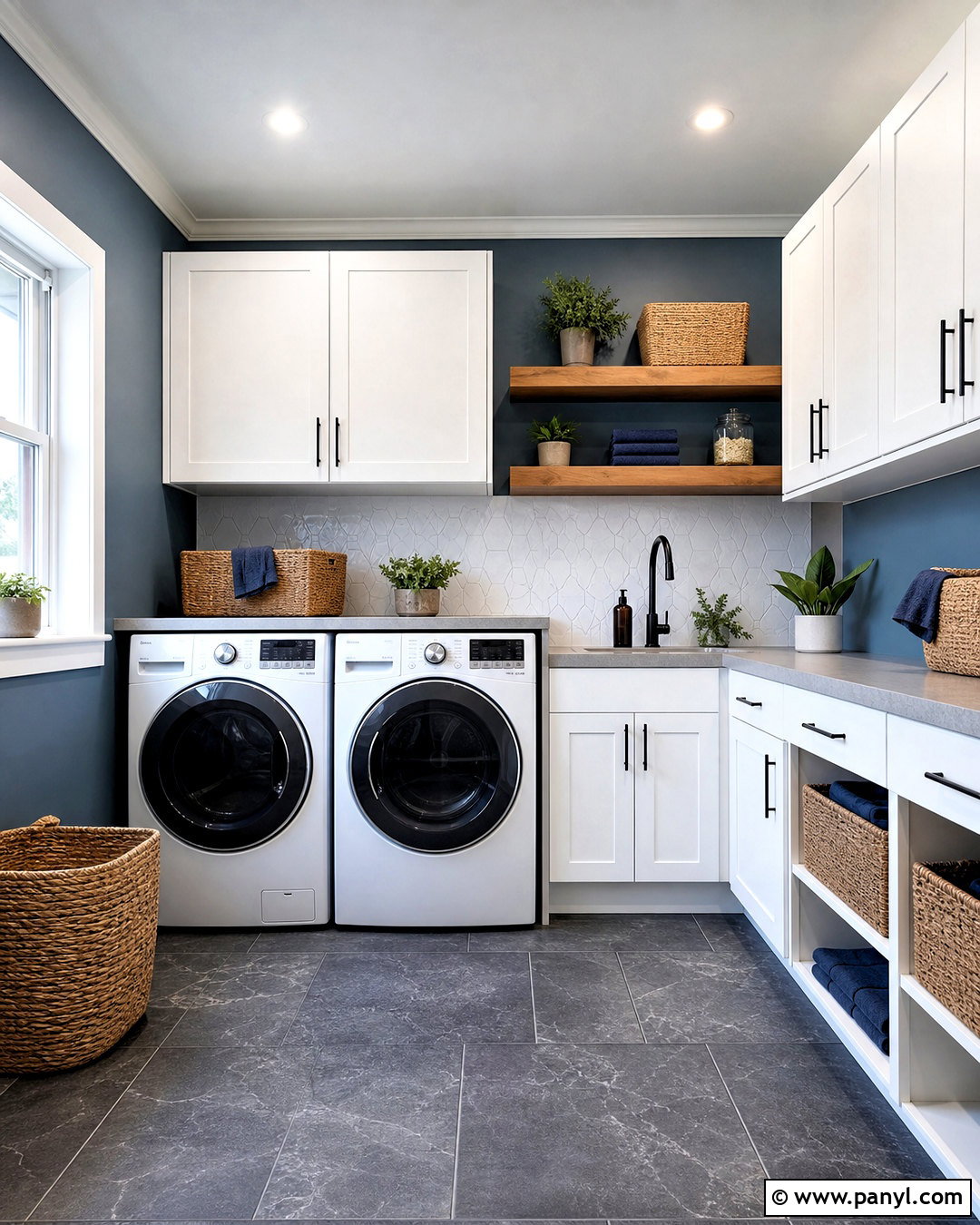 Serenely Laundry Room With White Cabinets - 20 serenely sherwin williams ideas