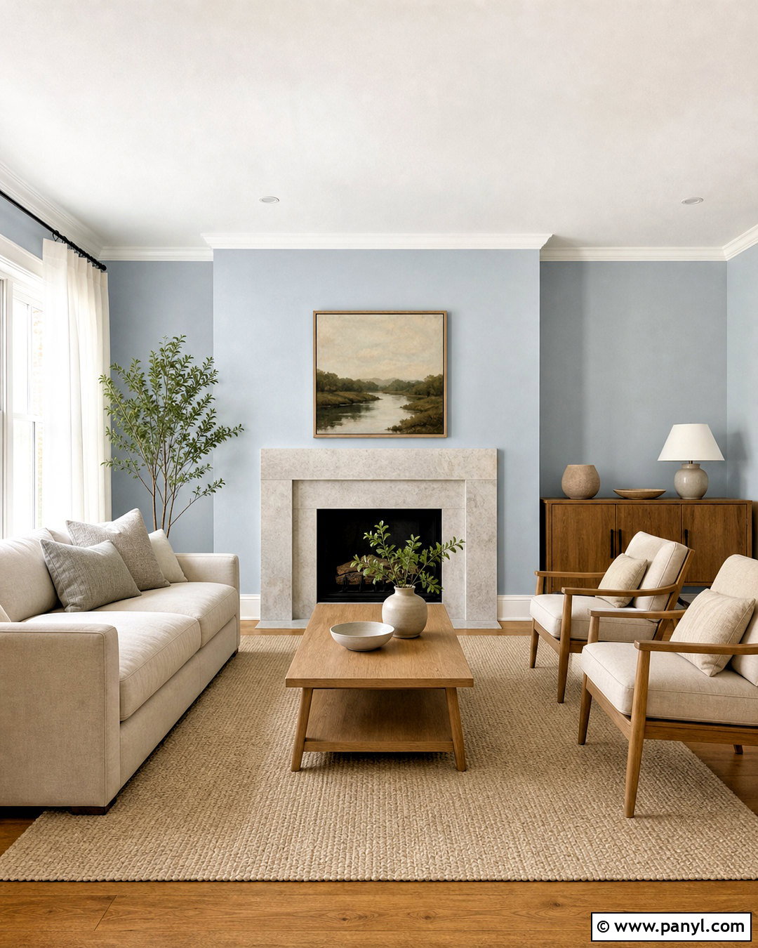 Serenely Living Room With White Trim - 20 serenely sherwin williams ideas