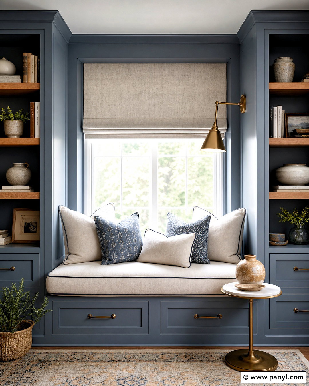 Serenely Reading Nook With Built-In Bench - 20 serenely sherwin williams ideas