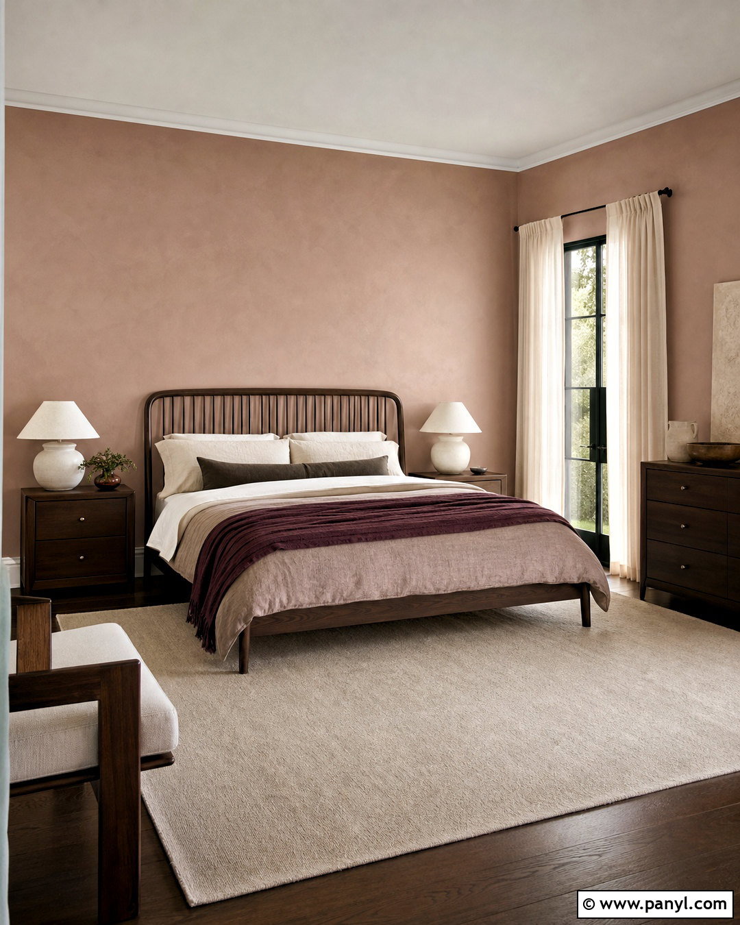 Setting Plaster Bedroom With Dark Walnut Furniture - 20 setting plaster farrow and ball bedrooms