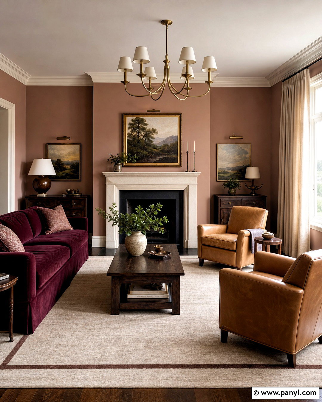 Setting Plaster Living Room With Burgundy Accents - 20 setting plaster living room ideas