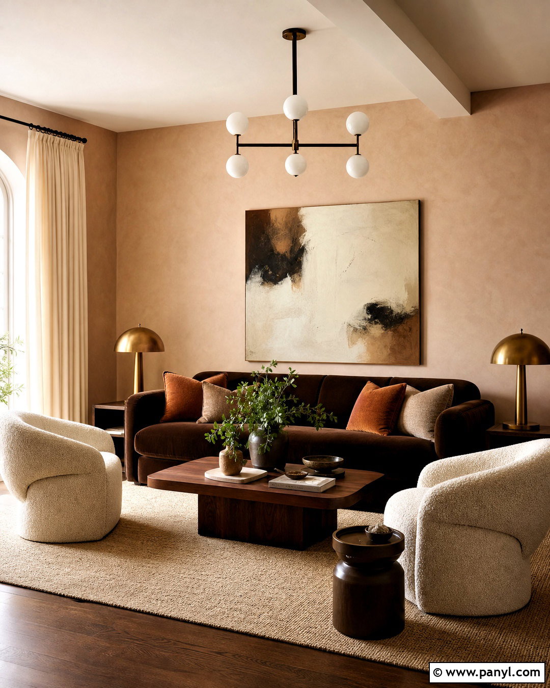 Setting Plaster Living Room With Chocolate Brown - 20 setting plaster living room ideas