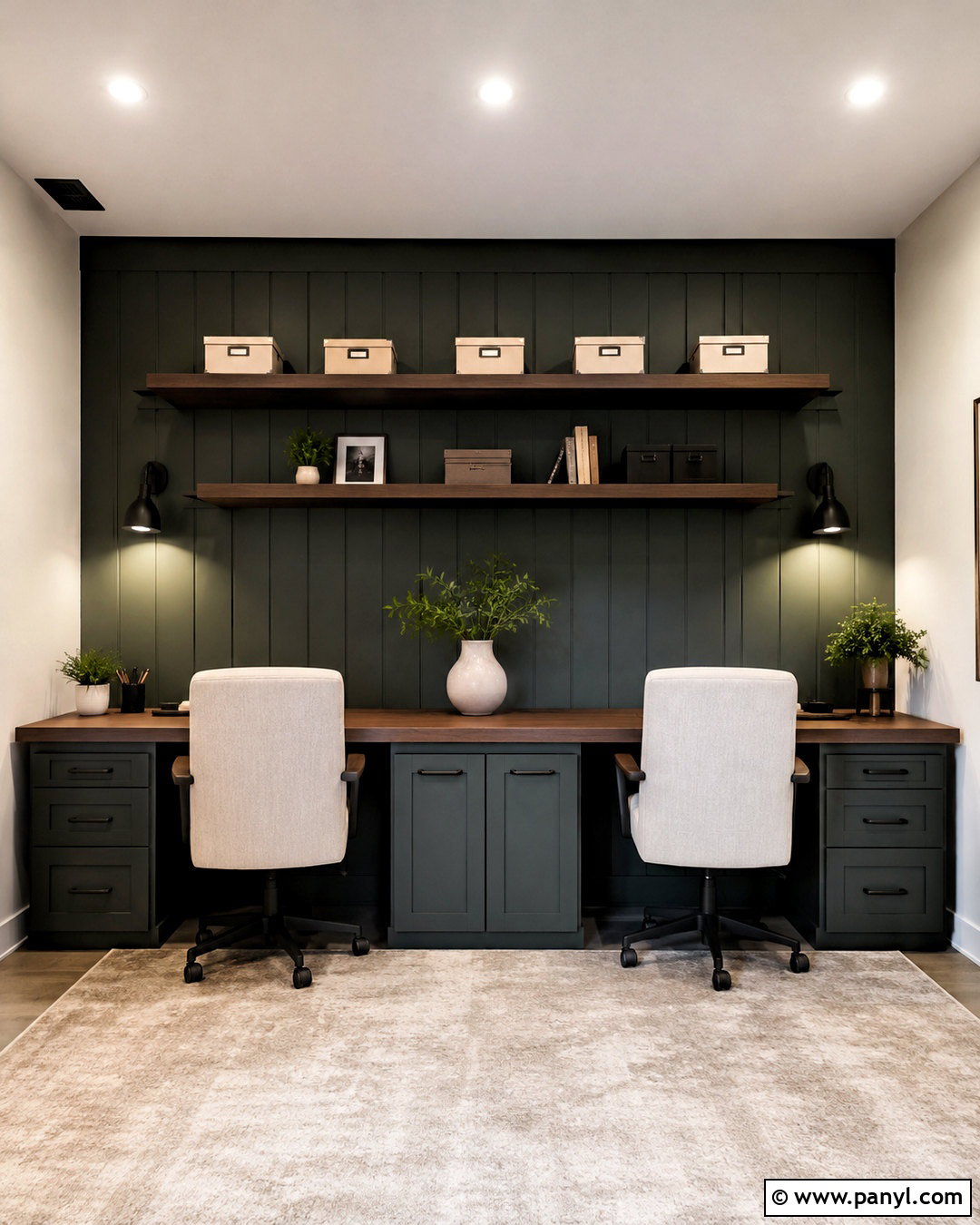 Shared Dark Green Office - 20 dark green office ideas