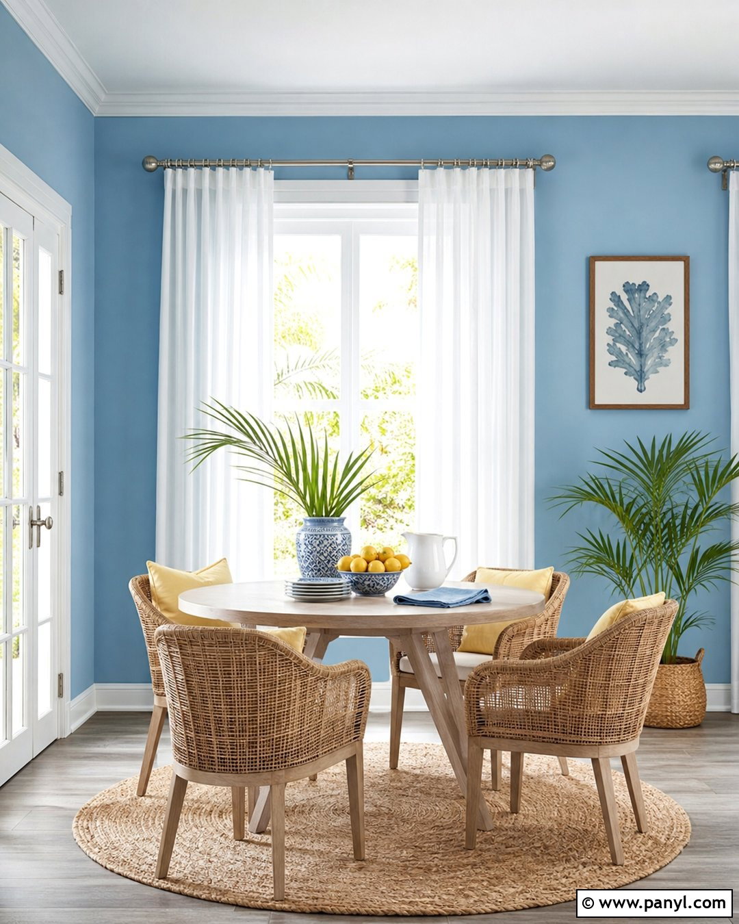 Sheer White Curtains With Sky Blue Walls - 20 Blue Wall With Curtains