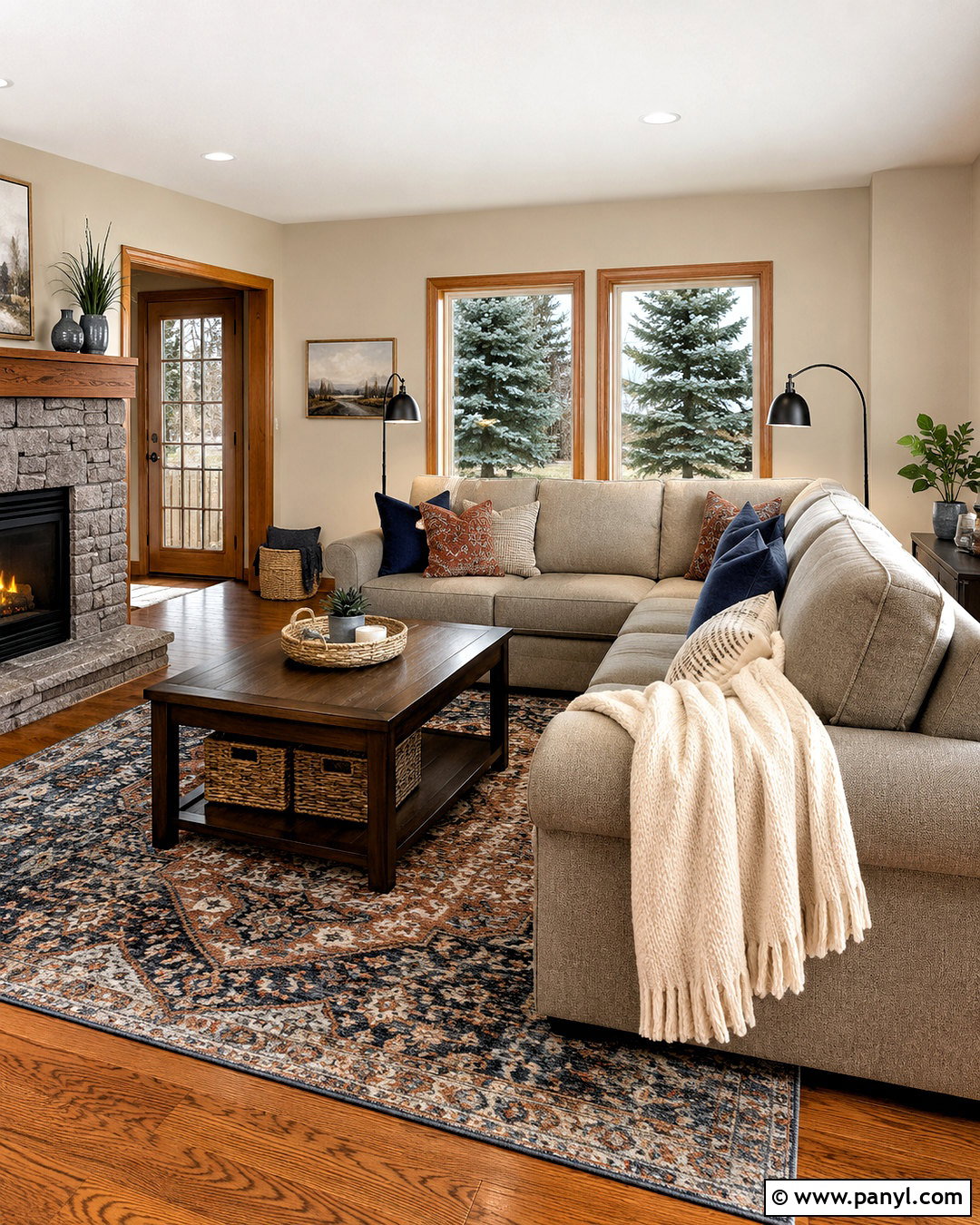 Sherwin-Williams Accessible Beige With Honey Oak Trim - 20 paint colors with honey oak trim ideas