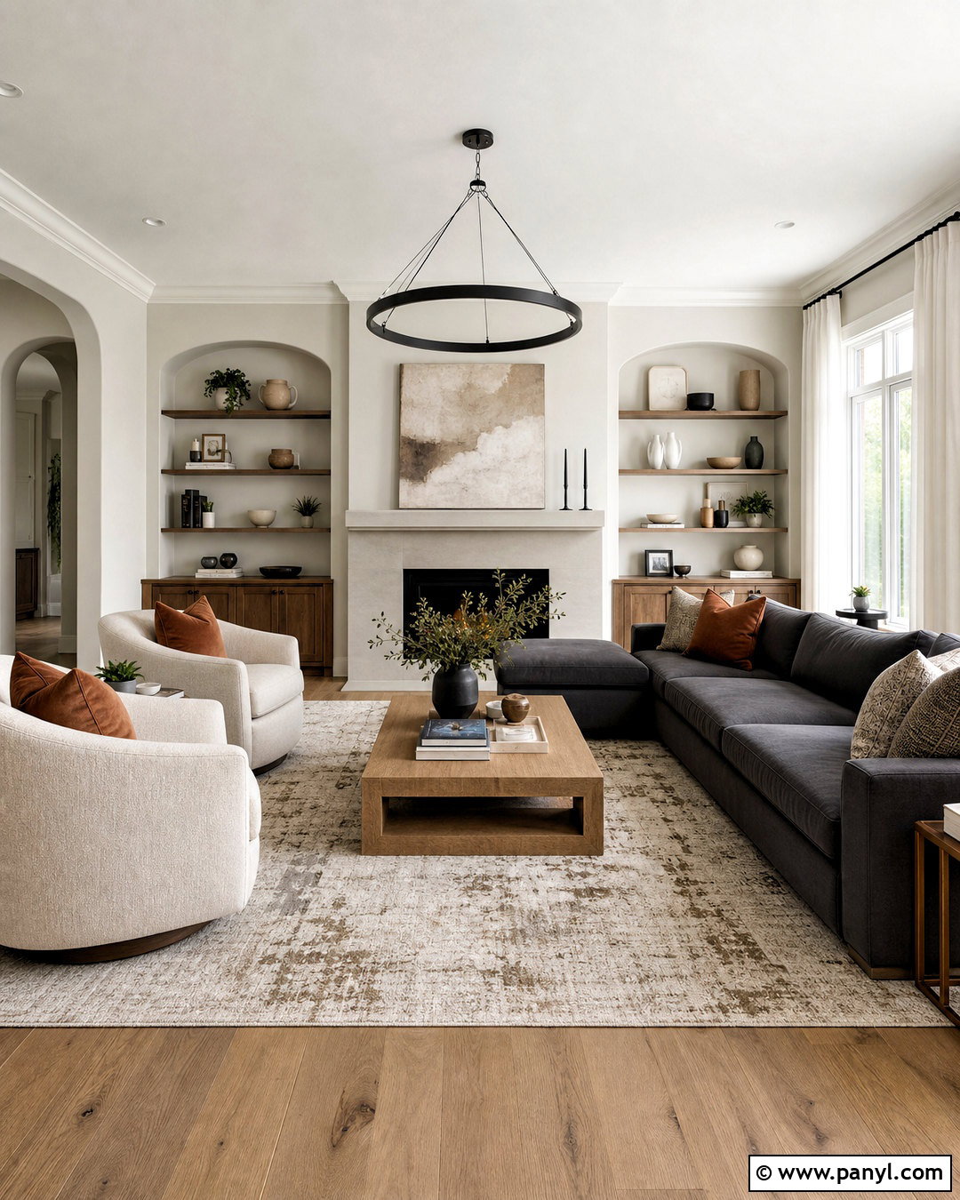 Sherwin-Williams Aesthetic White Living Room - 20 off white paint colors living room ideas