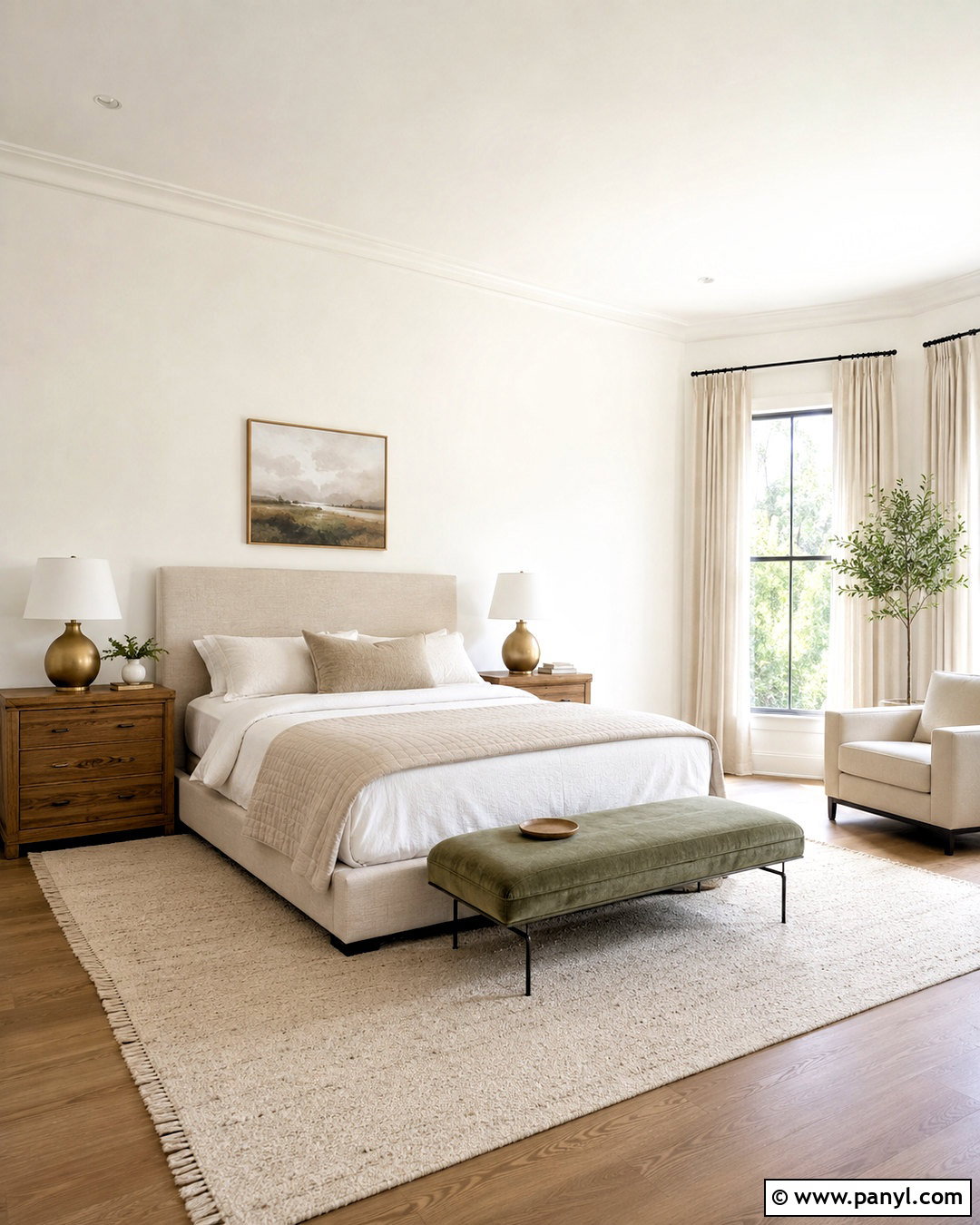 Sherwin-Williams Alabaster Bedroom - 20 neutral white paint colors