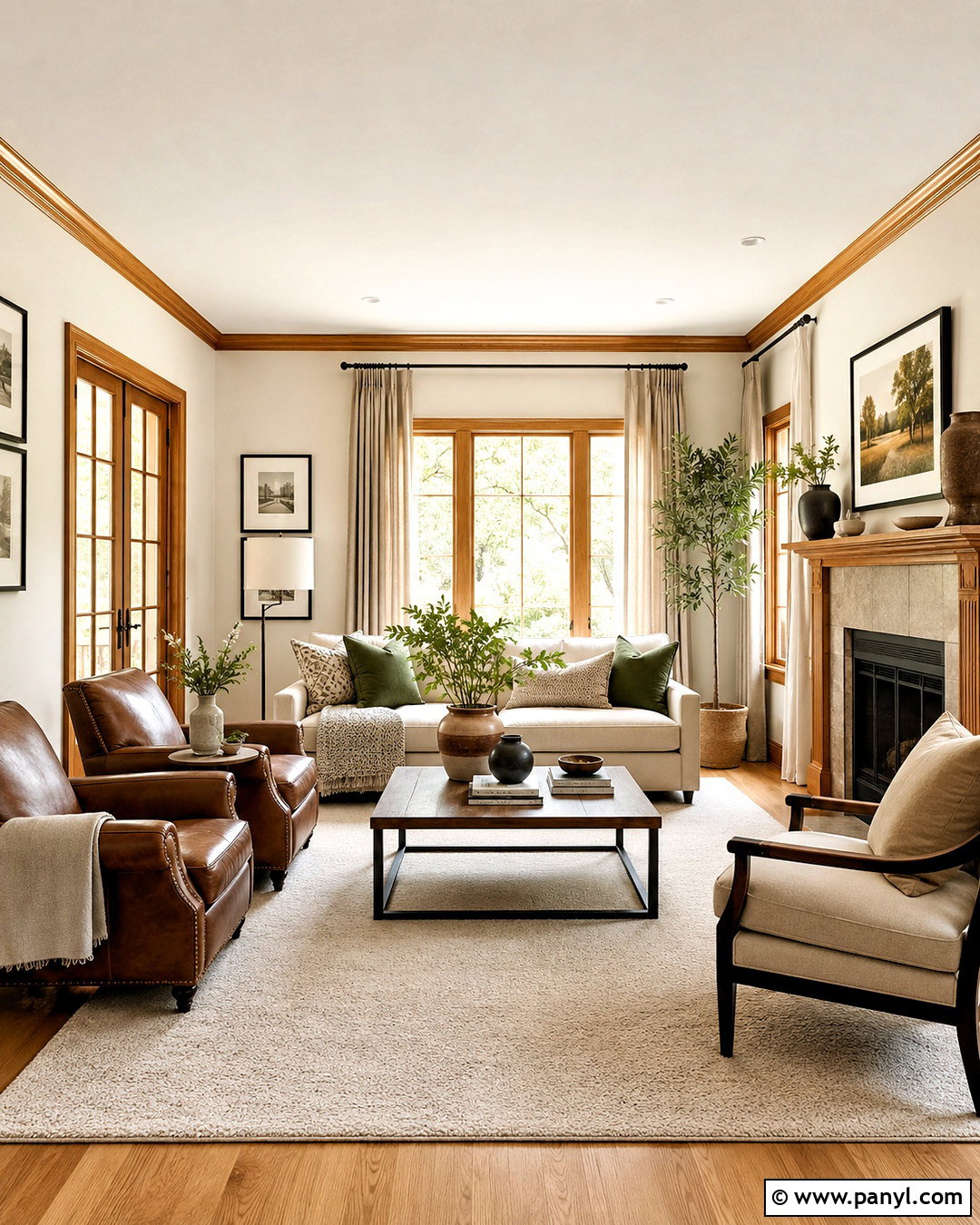 Sherwin-Williams Alabaster With Honey Oak Trim - 20 paint colors with honey oak trim ideas
