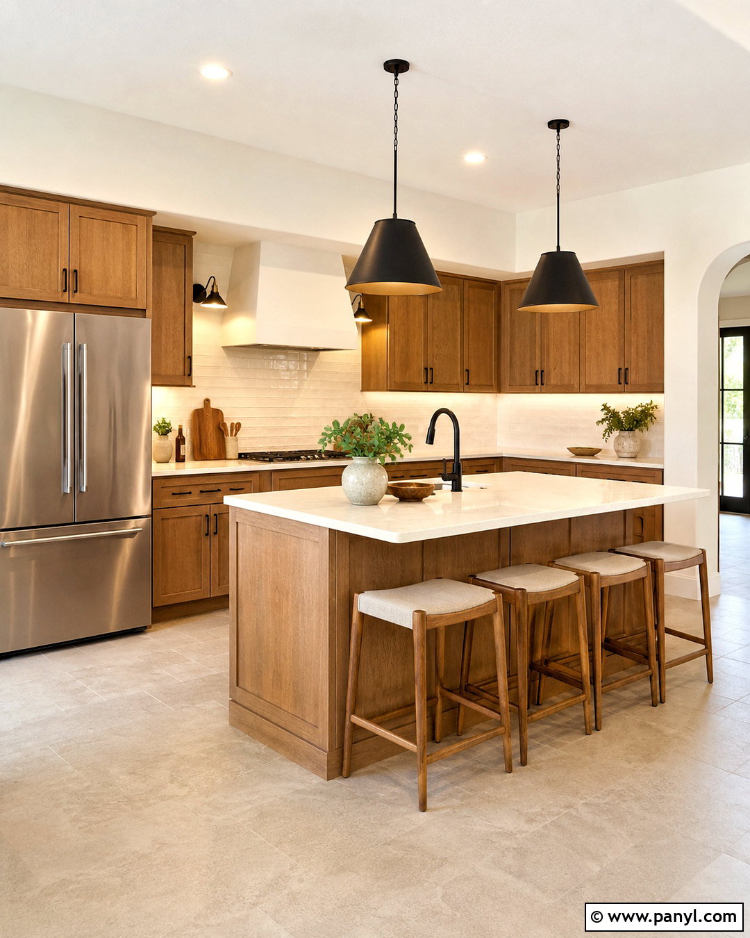 Sherwin-Williams Alabaster With Honey Oak - 20 paint colors that go with honey oak ideas