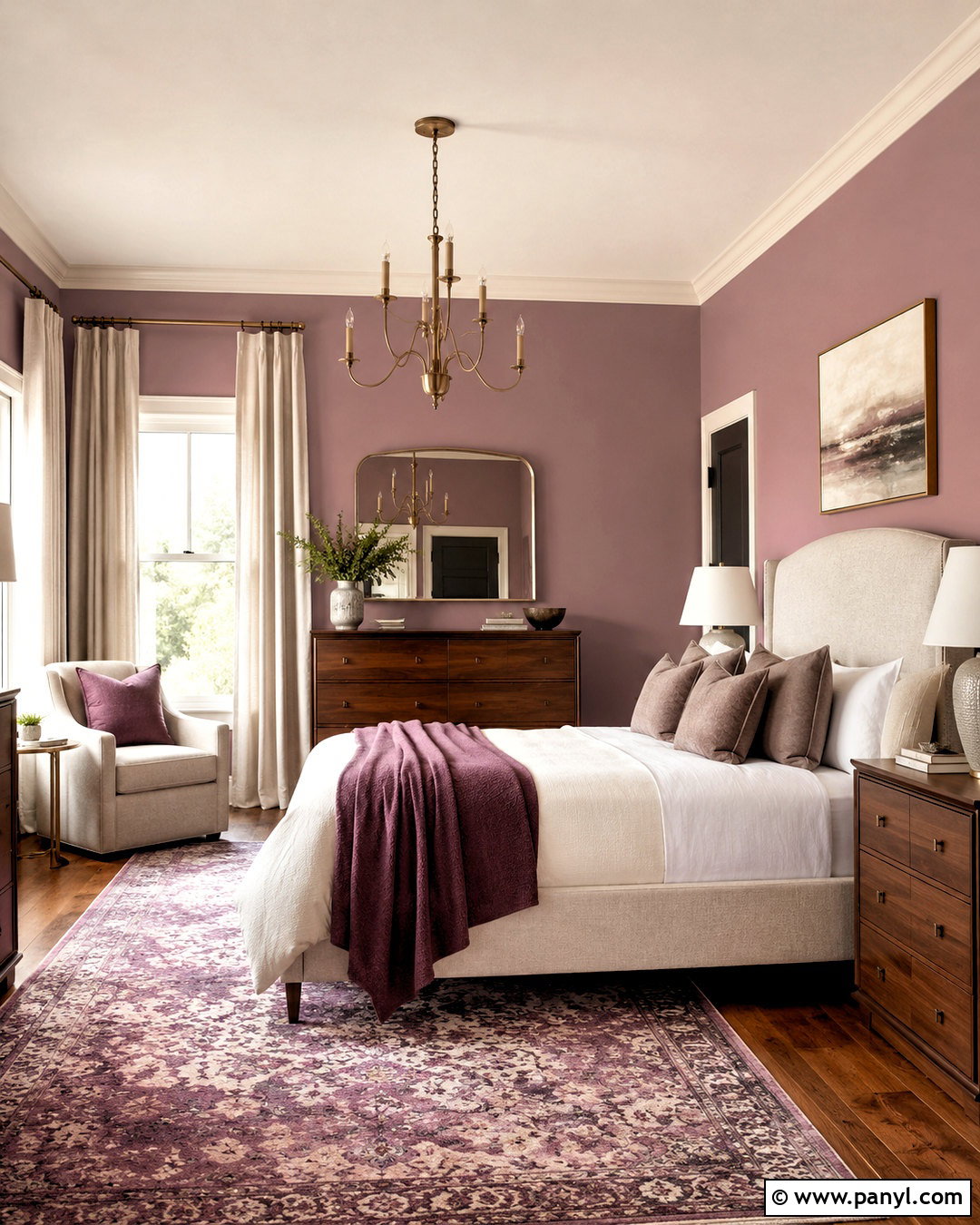 Sherwin-Williams Chaise Mauve SW 6016 - 20 best purple bedroom paint colors