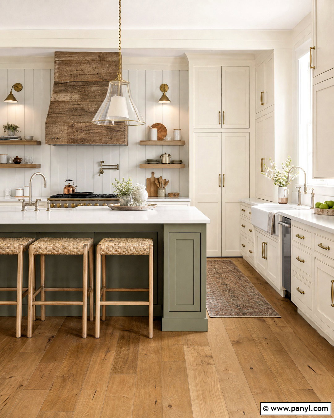 Sherwin-Williams Creamy Farmhouse Kitchen - 20 incredible white sherwin williams ideas
