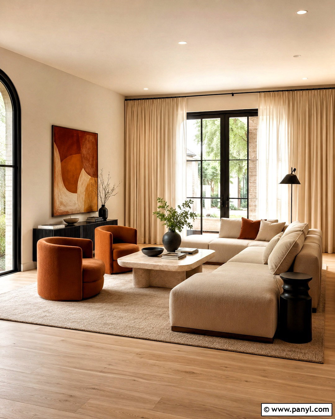 Sherwin Williams Creamy Walls In a Modern Living Room - 35 sherwin williams creamy walls