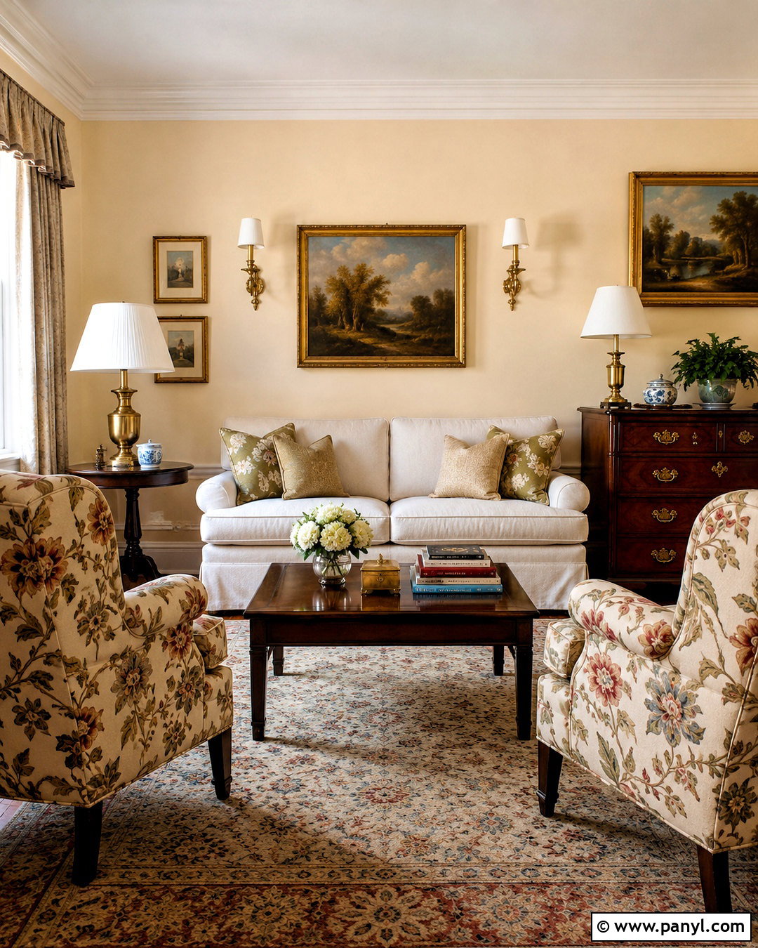Sherwin Williams Creamy Walls In a Traditional Living Room - 35 sherwin williams creamy walls