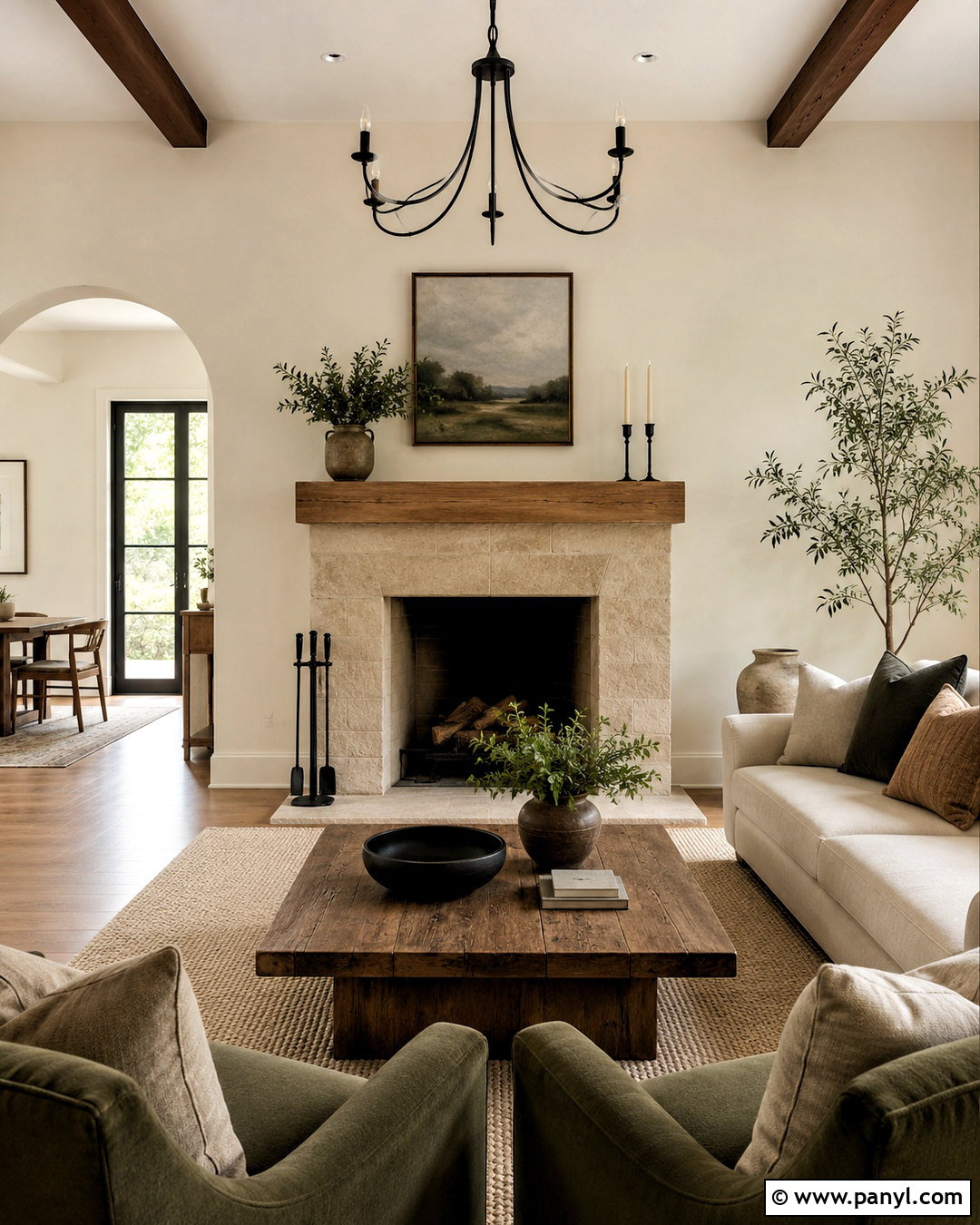 Sherwin Williams Creamy Walls With a Stone Fireplace - 35 sherwin williams creamy walls