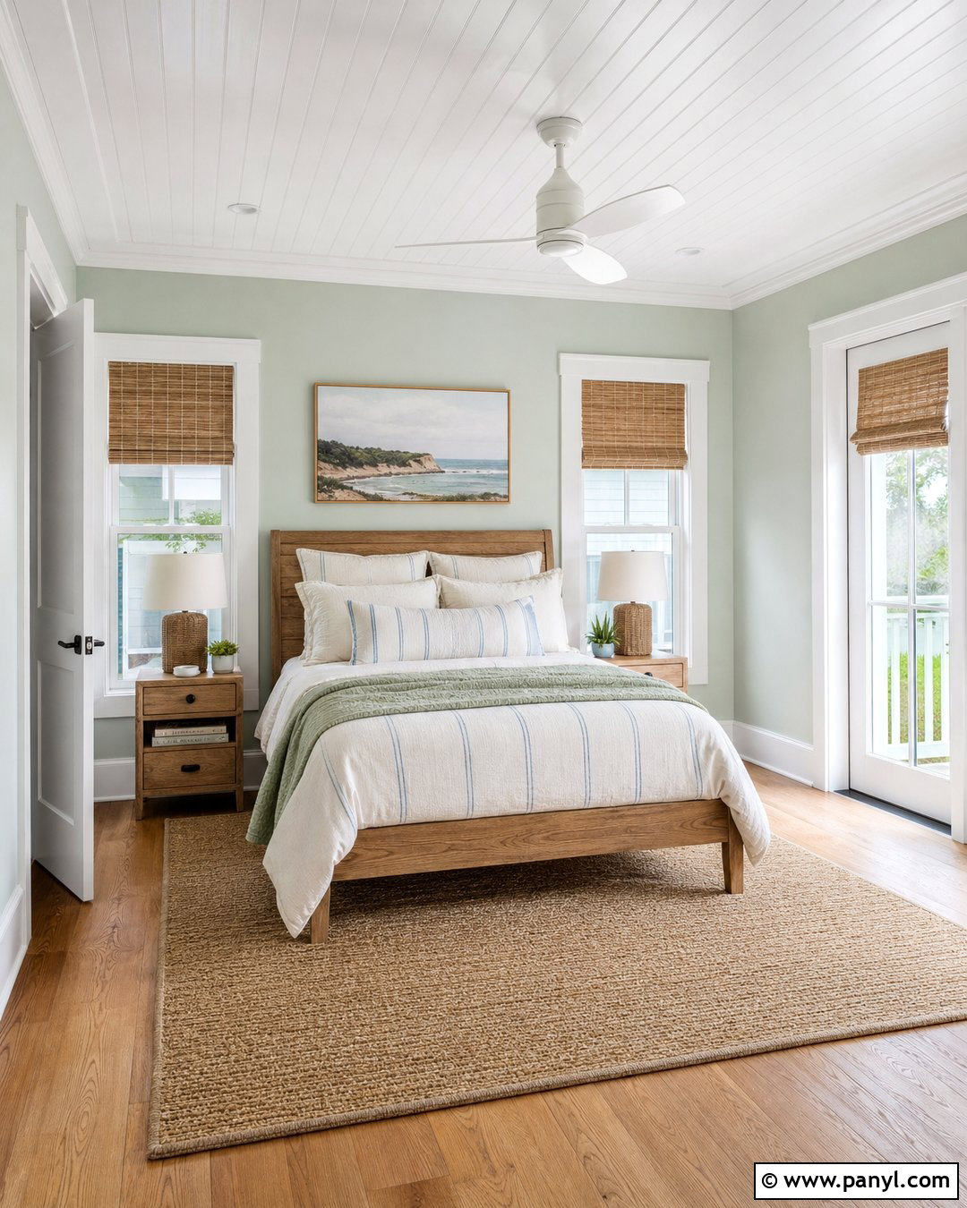 Sherwin-Williams Filmy Green Guest Bedroom - 20 Beach House Green Sherwin Williams Ideas