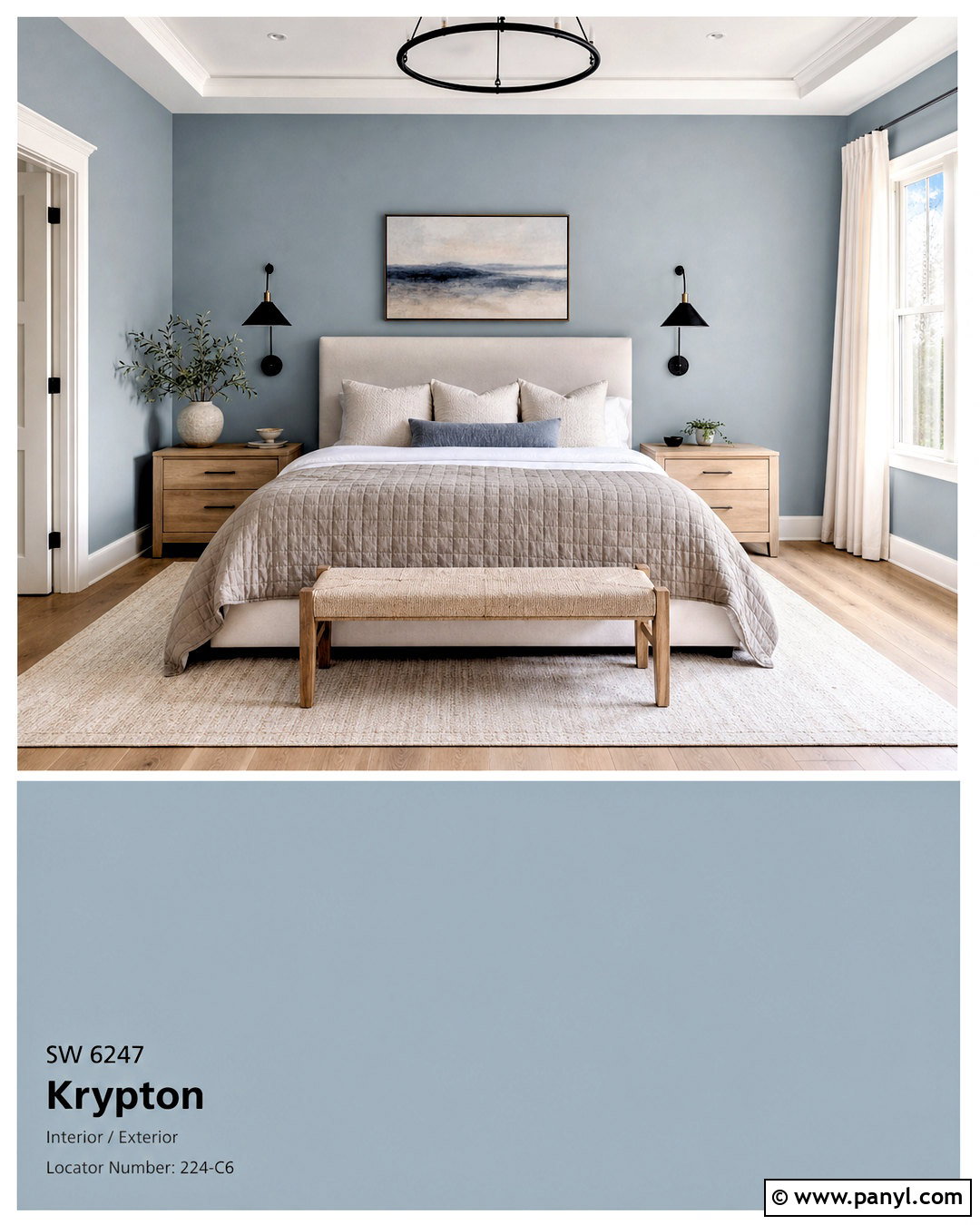Sherwin-Williams Krypton Bedroom - 20 grey blue paint colors