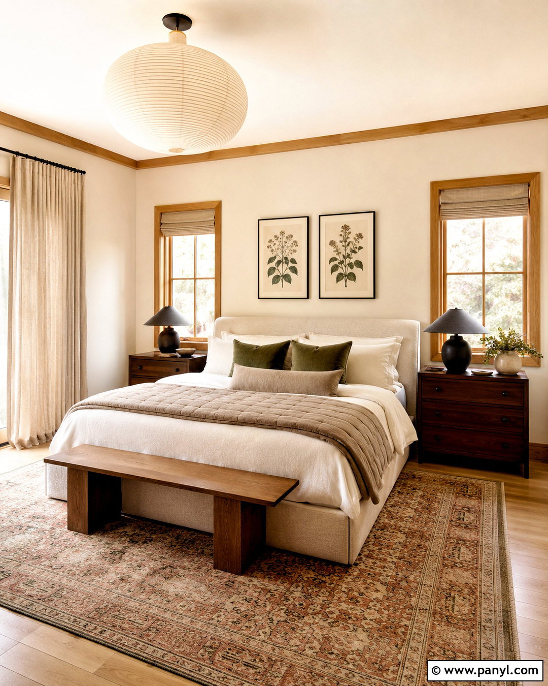 Sherwin-Williams Natural Linen With Honey Oak Trim - 20 paint colors with honey oak trim ideas