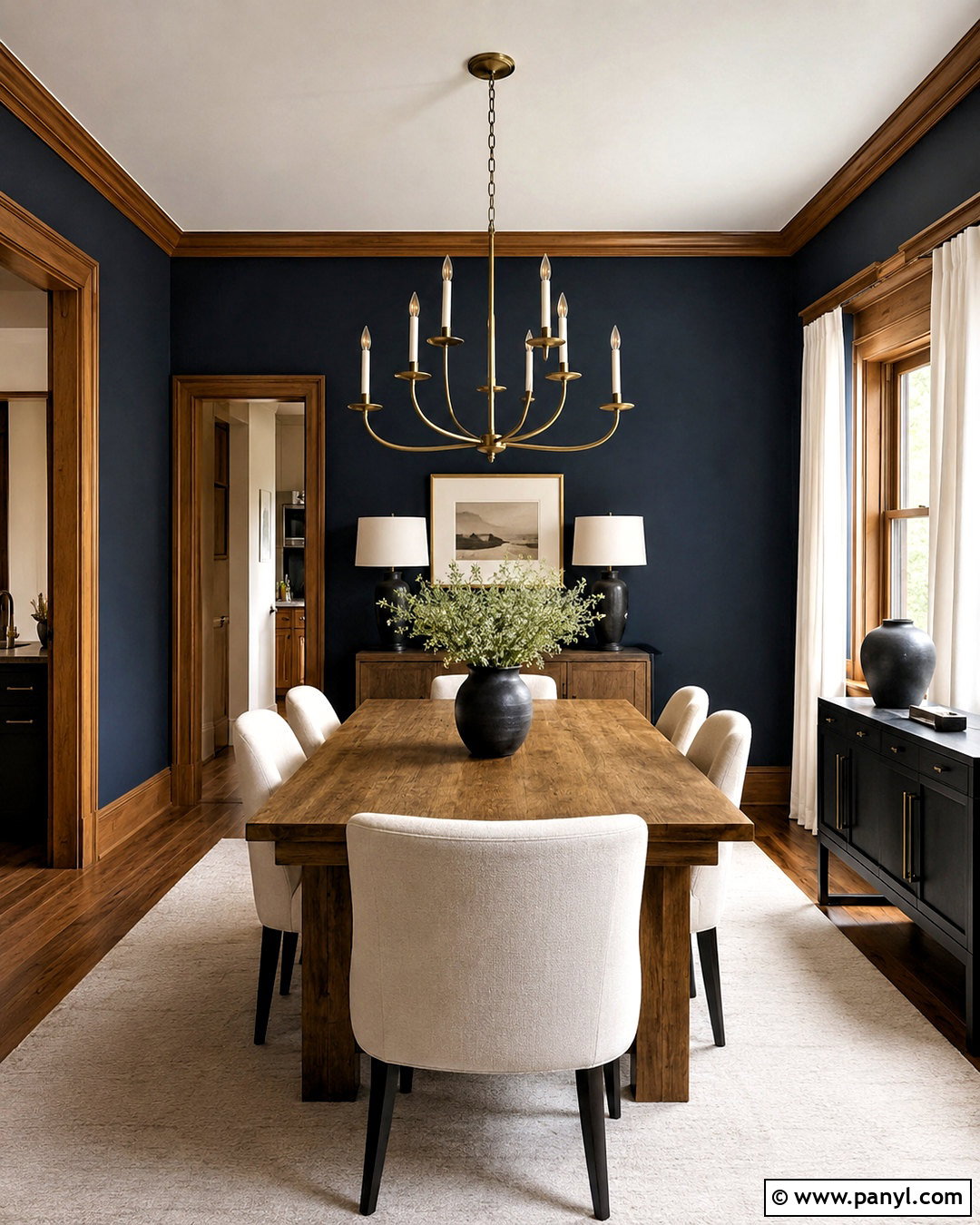 Sherwin-Williams Naval With Honey Oak - 20 paint colors that go with honey oak ideas