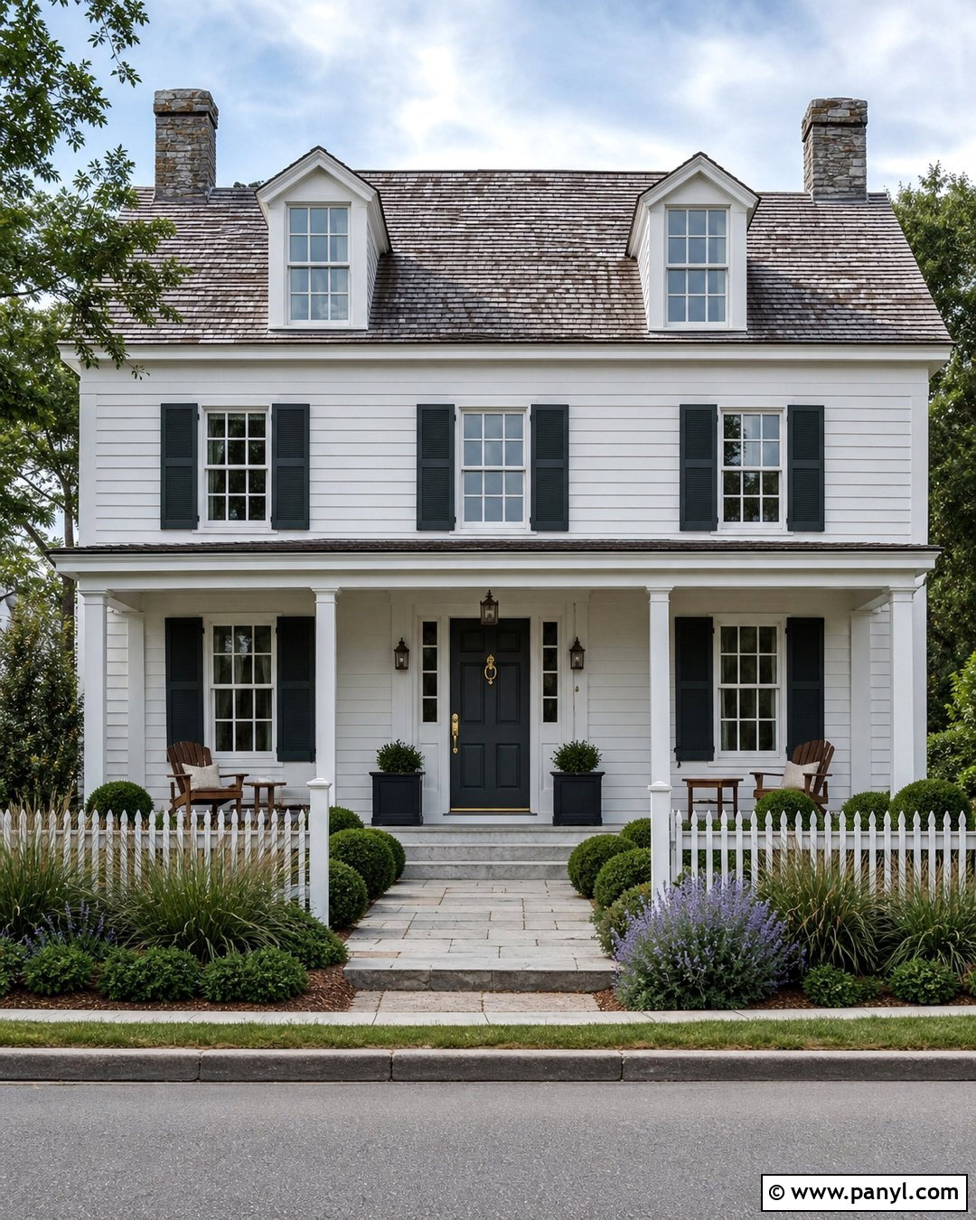 Sherwin-Williams Night Owl Exterior Shutters - 30 sherwin williams night owl ideas