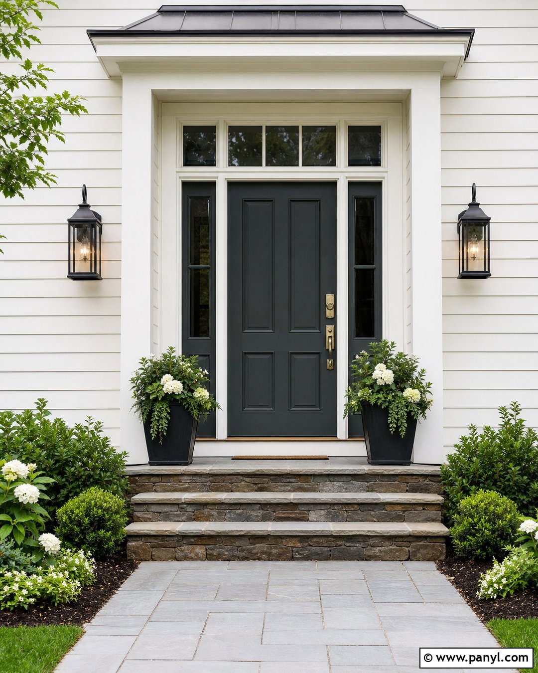 Sherwin-Williams Night Owl Front Door - 30 sherwin williams night owl ideas