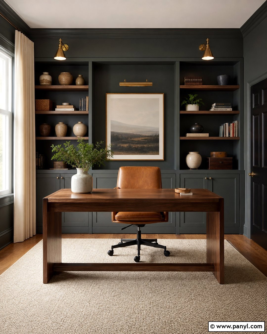 Sherwin-Williams Night Owl Home Office - 30 sherwin williams night owl ideas
