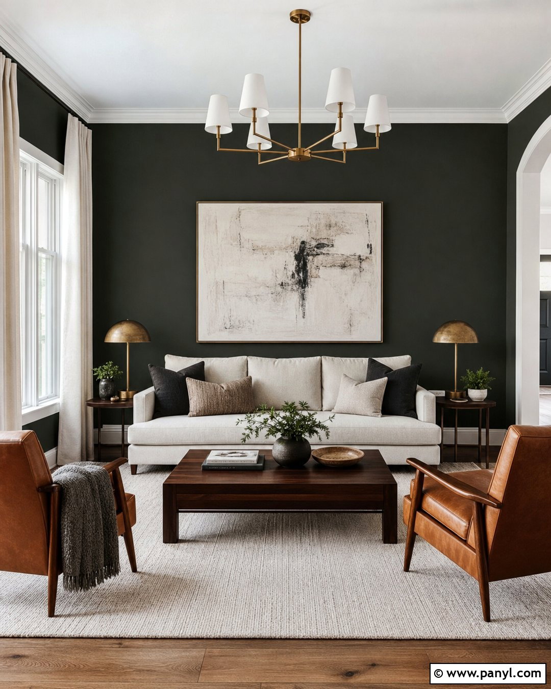 Sherwin-Williams Night Owl Living Room Walls - 30 sherwin williams night owl ideas