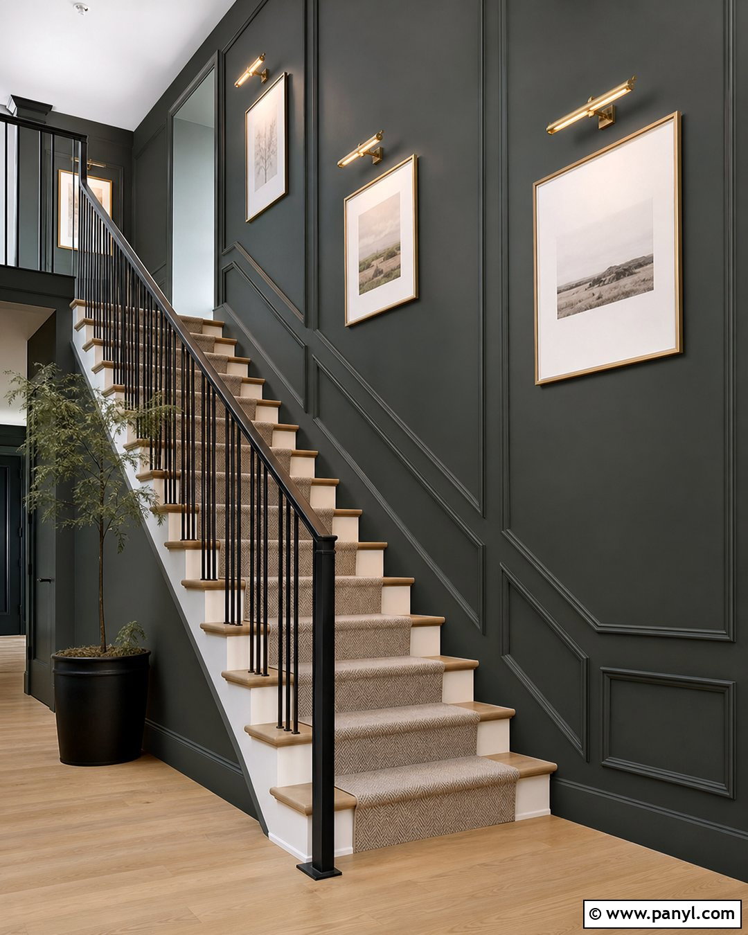 Sherwin-Williams Night Owl Staircase - 30 sherwin williams night owl ideas