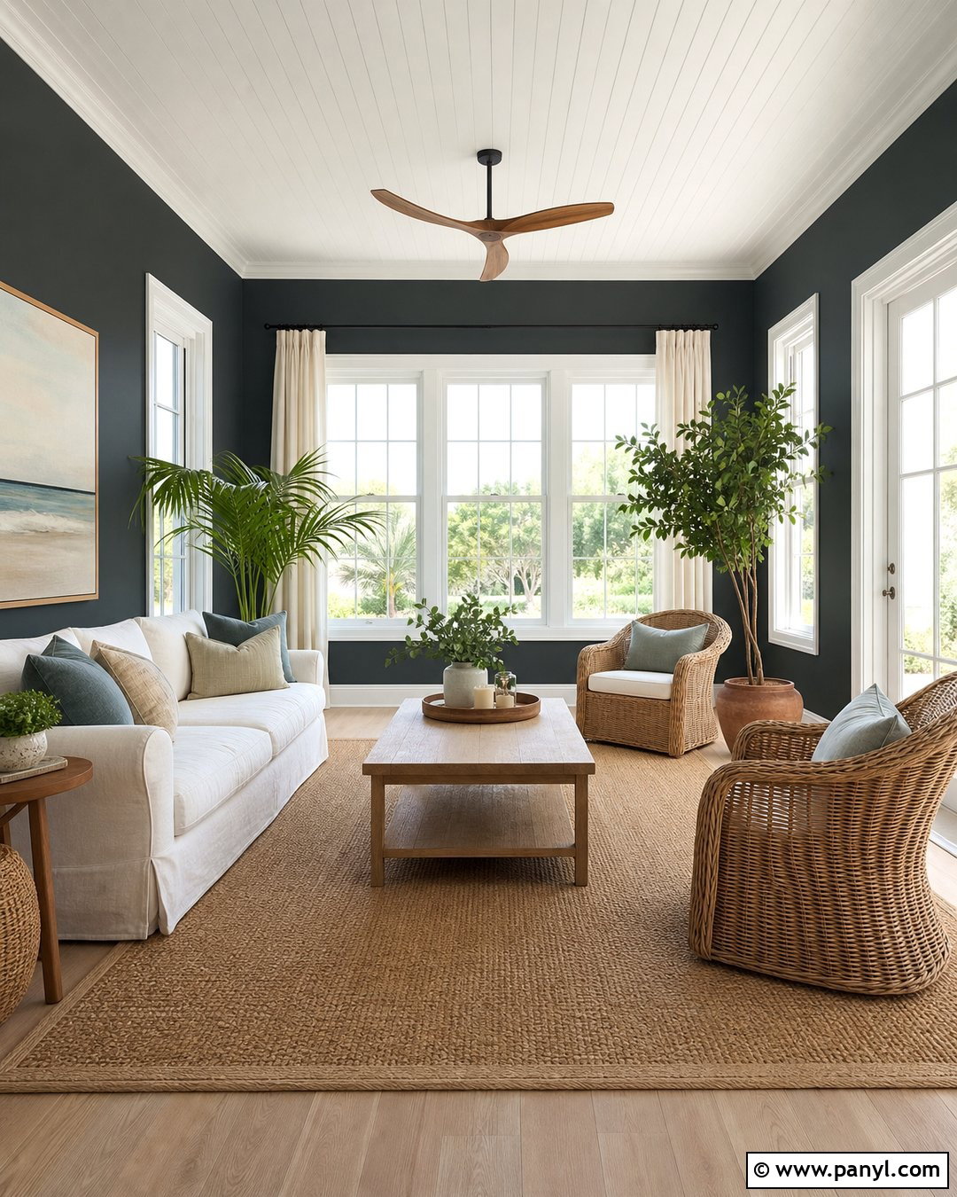 Sherwin-Williams Night Owl Sunroom - 30 sherwin williams night owl ideas