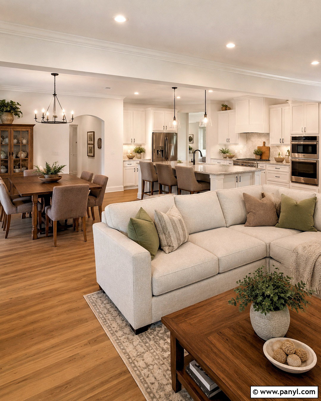 Sherwin-Williams Origami White Open Floor Plan - 20 neutral white paint colors