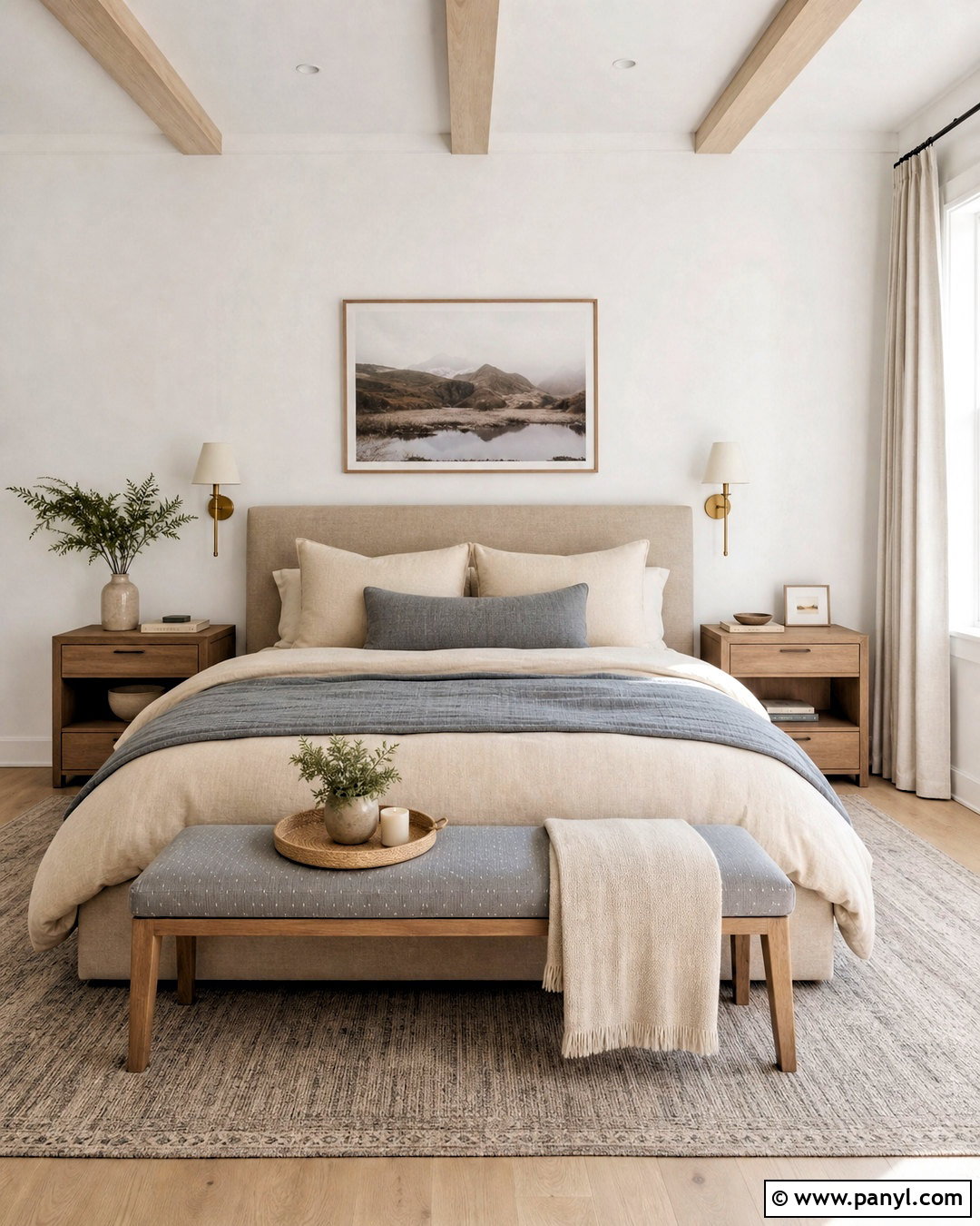 Sherwin-Williams Pearly White Primary Bedroom - 20 incredible white sherwin williams ideas