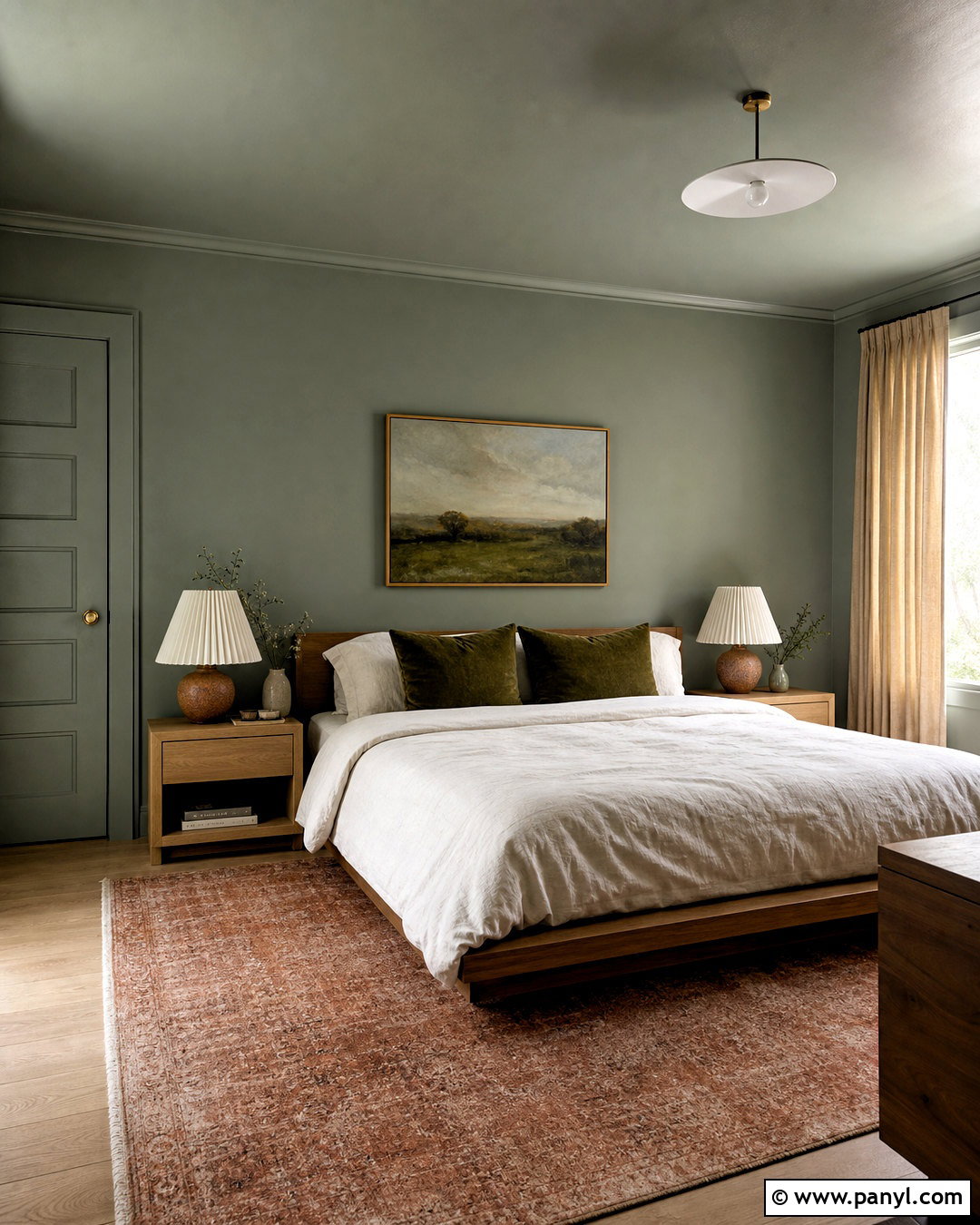 Sherwin-Williams Pewter Green Bedroom - 20 moody green paint colors
