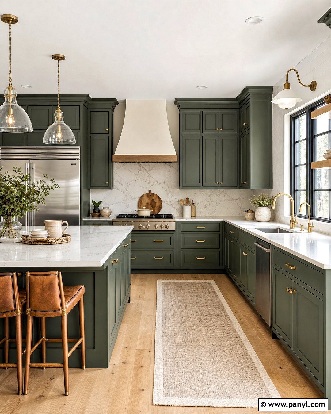 Sherwin-Williams Pewter Green Kitchen Cabinets - 20 green paint colors